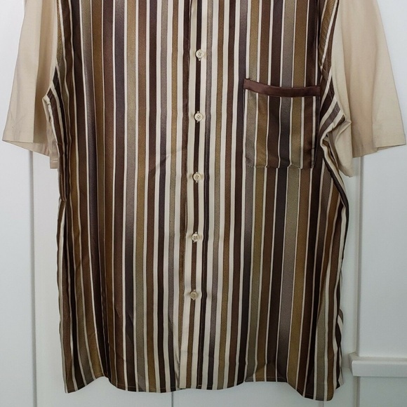 Vitaliano Silk & Cotton Short Sleeve Striped Shirt - Picture 6 of 6